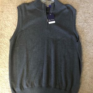 Alan Flusser dark gray 1/4 zip sweater vest XXL